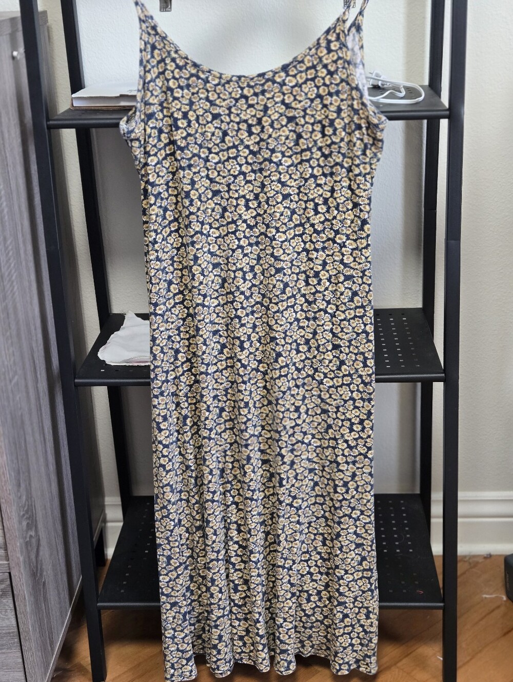Vintage-Style Ditsy Floral Slip Maxi Dress
